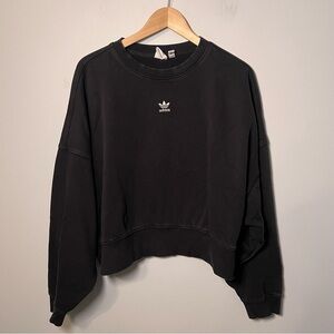 Adidas Originals Women's Medium Crewneck Black Pullover Sweatshirt - Loose Fit